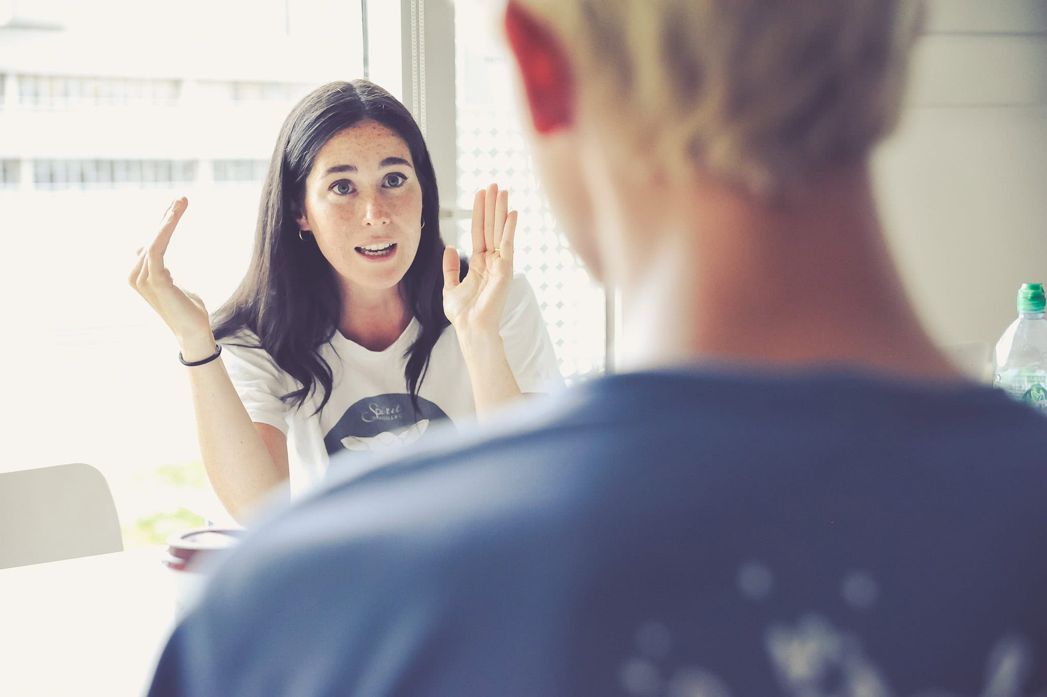 Victoria Serra tutoring an adult acting student