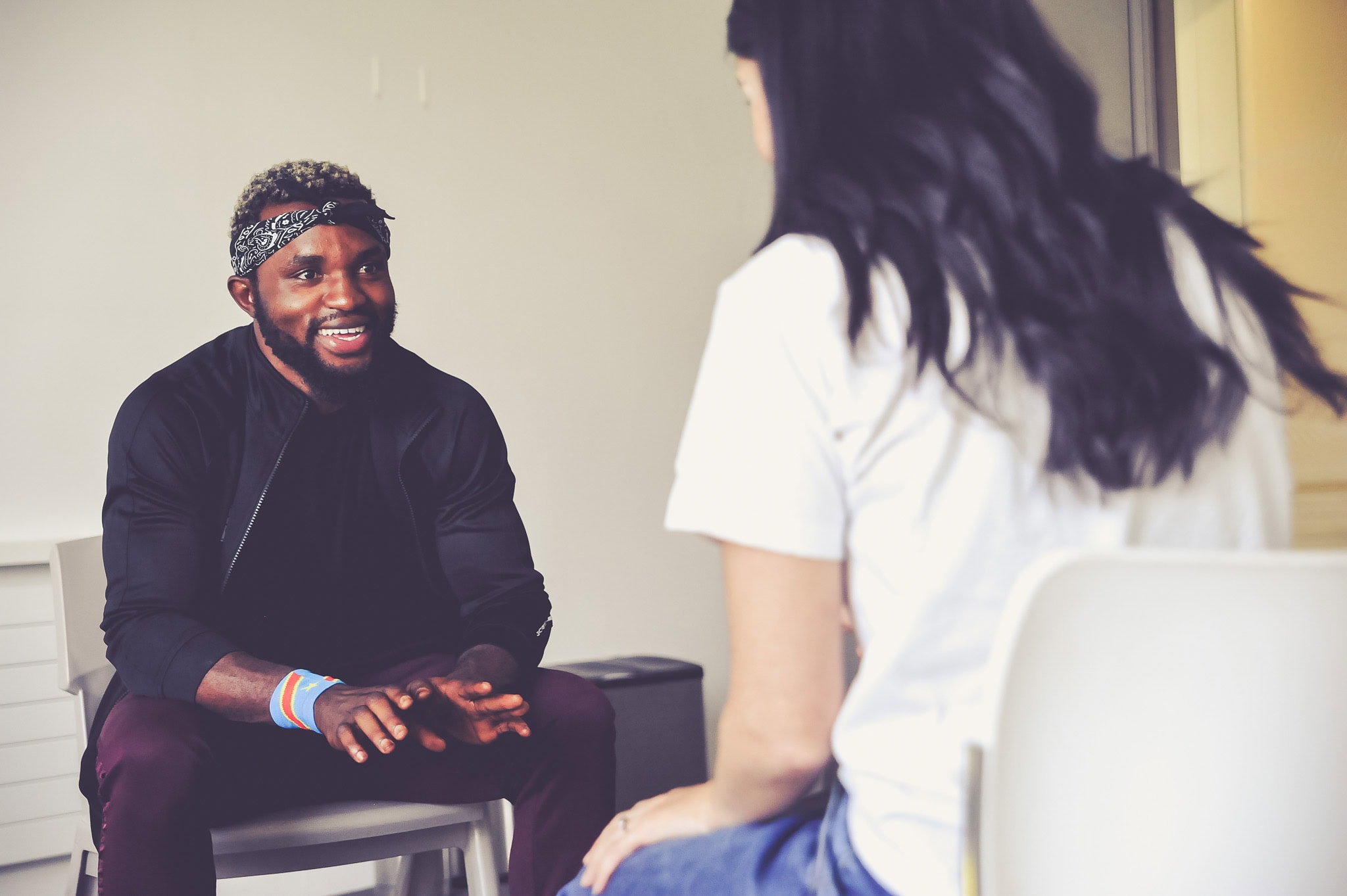 An adult on the MX acting course