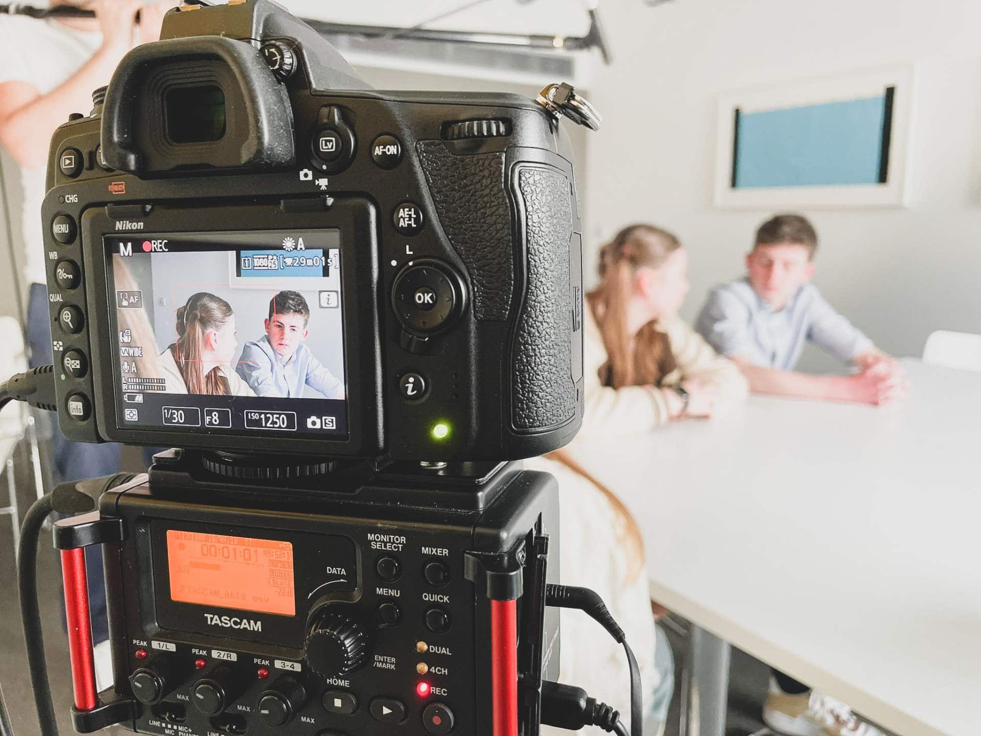 Two kids screen acting on our MX Acting course